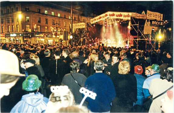 Hogmanay celebrations in Dundee welcoming the new millennium.