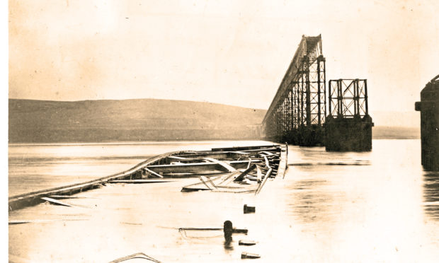 The Tay Rail Bridge after the disaster.