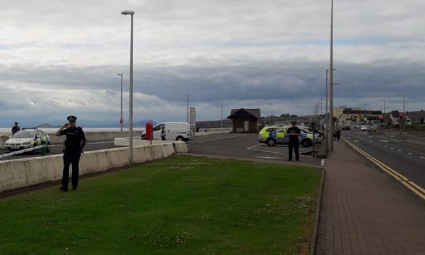 Police at the scene after the body was discovered.