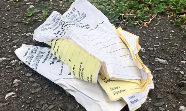 Some of the rubbish said to have been left behind by taxi drivers.