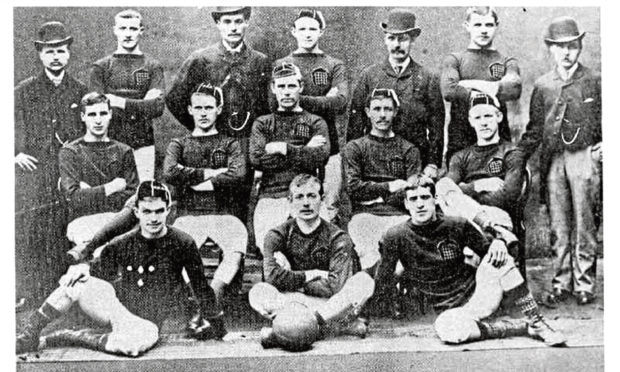The Arbroath FC team that beat Bon Accord 36-0 in the Scottish cup