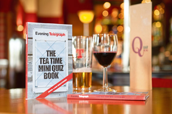 The bar with Tele Quiz Book at the Queens Hotel.
