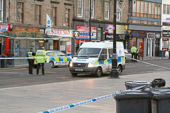 Police activity on the Nethergate in Dundee.