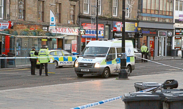 Police at the scene of the incident on January 1.