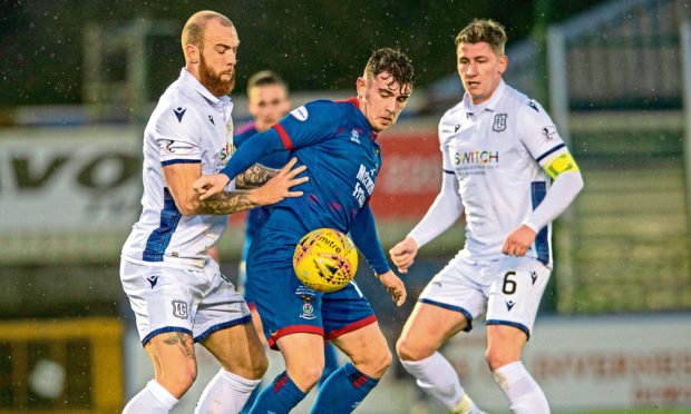 Josh Meekings, right, in action against Inverness.