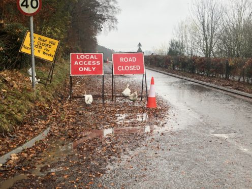 Liff roadworks