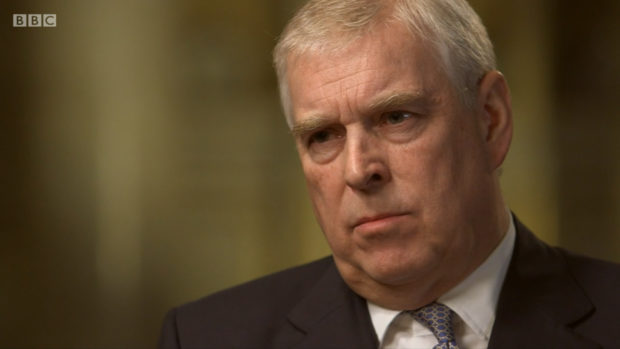Prince Andrew during his interview on BBC's Newsnight.