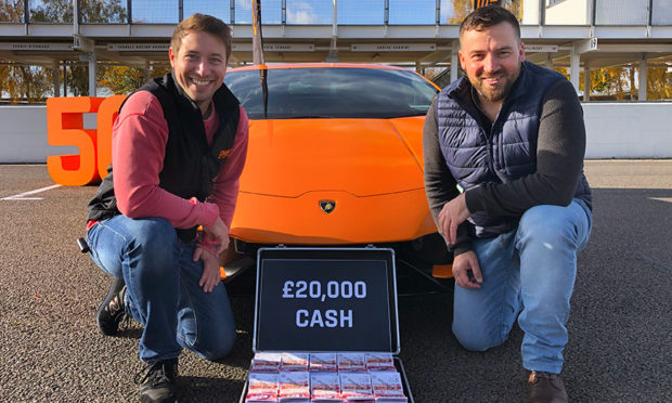 Chris Phillips with Christian of BOTB and his fantastic prizes.