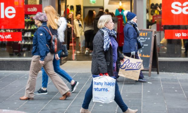 Stock image of the High Street in Dundee.