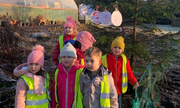 The Law Nursery pupils at the garden.