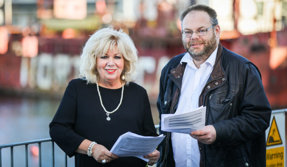 Education officer Audrey May and committee convener Stewart Hunter.