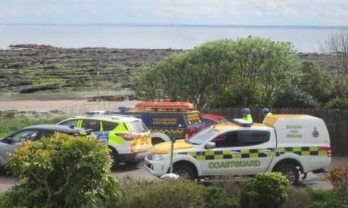 The closed off beach near Carnoustie.
