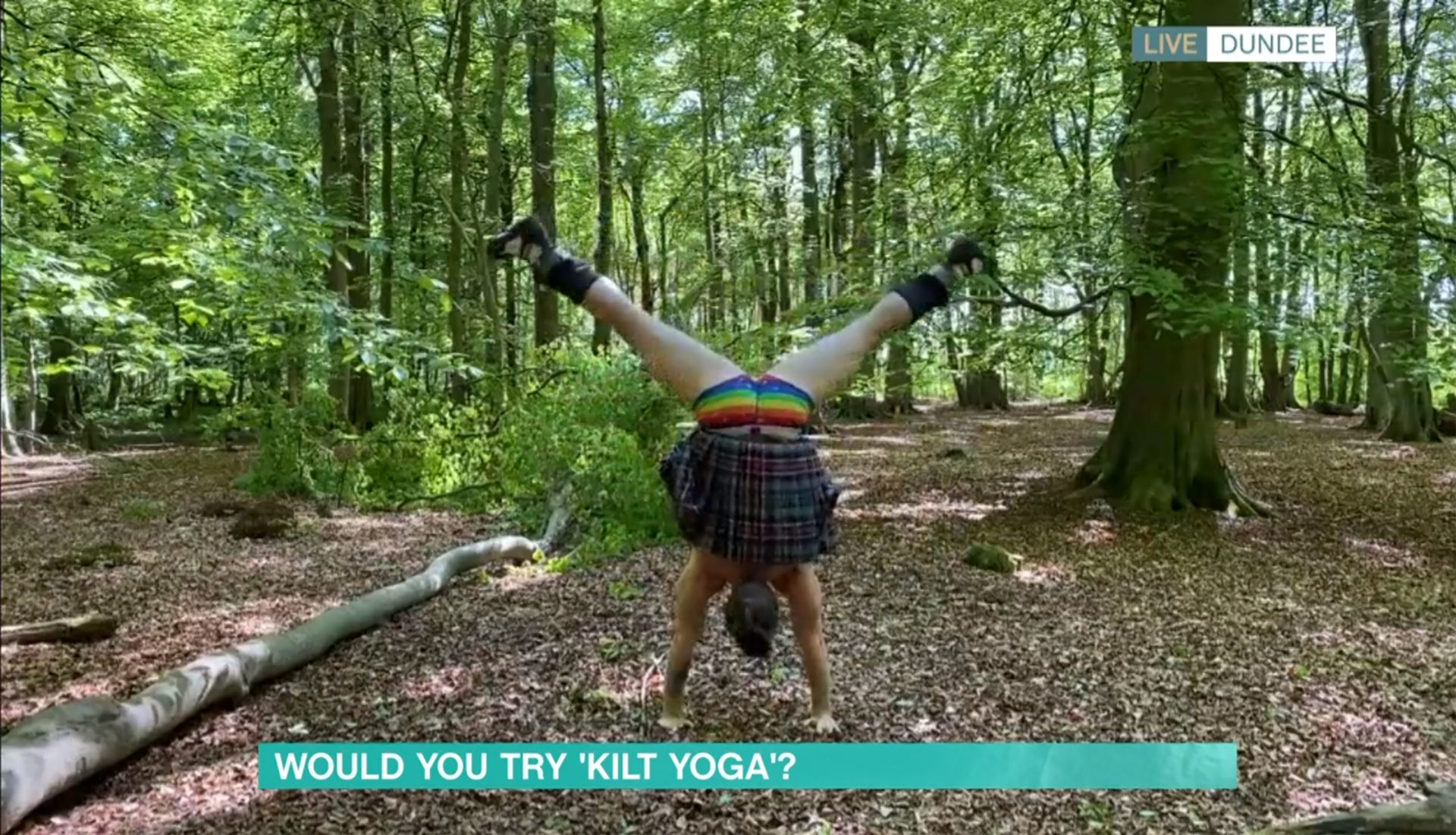 Dundee's kilted yoga star shows off some moves on This Morning