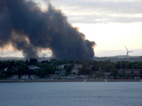 A picture of the fire sent in by a reader.