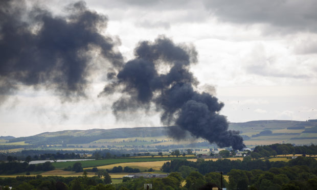 A photo of the Blairgowrie farm blaze.