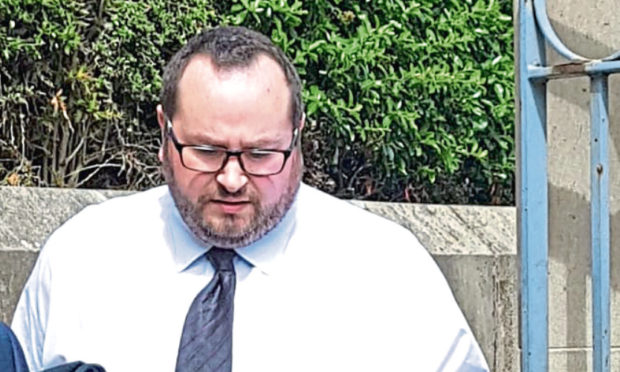 James Alexander took indecent images of himself while two children were in his living room.