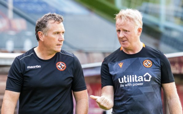Micky Mellon and Stevie Frail pictured during United training