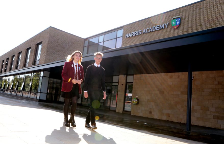 Harris Academy pupils Lucy Young and Jamie Cruickshank.