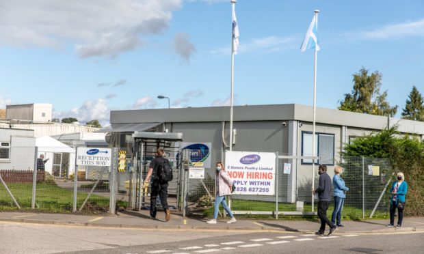 Workers return to 2 Sisters Factory in Coupar Angus on the first day of opening since COVID19 cluster closed them down.
