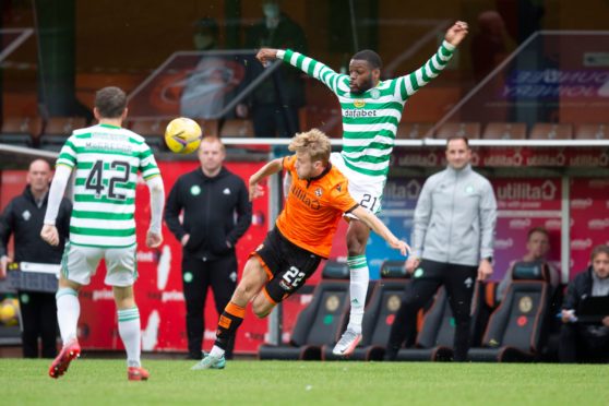 Kieran Freeman in action against Celtic.