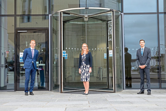 Chief Executive of Social Security Scotland, David Wallace, Cabinet Secretary for Social Security, Shirley-Anne Somerville and leader of Dundee Council, John Alexander.