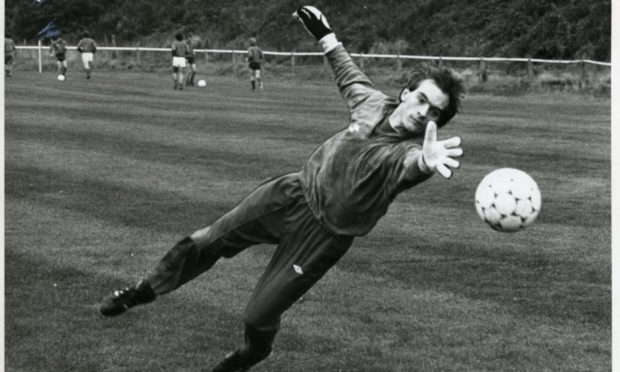 Jim Leighton during training at Girvan.