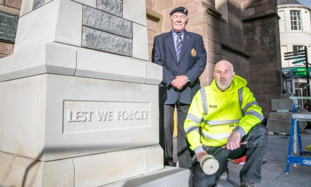 John Sime, Derek Main and others creating a new war memorial at the back of St John's Kirk in Perth. Photo by Kim Cessford/DCT Media