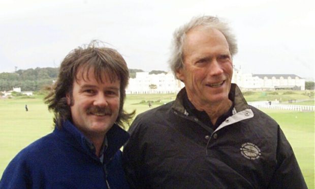 Dougie meets Clint Eastwood at St Andrew's Old Course.