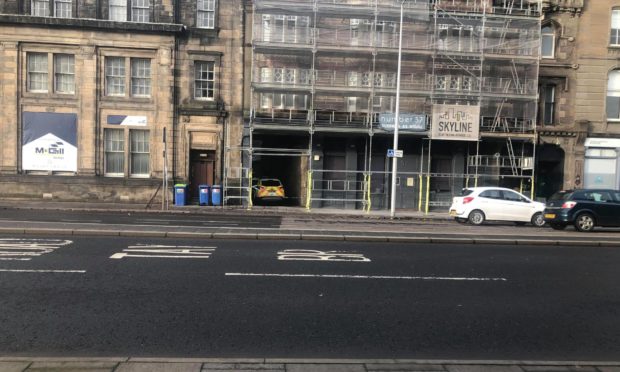 A police cordon remained in place on Tuesday.