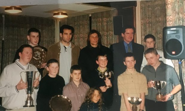 Downfield golfers at their presentation with Javier Artero and Claudio Caniggia.