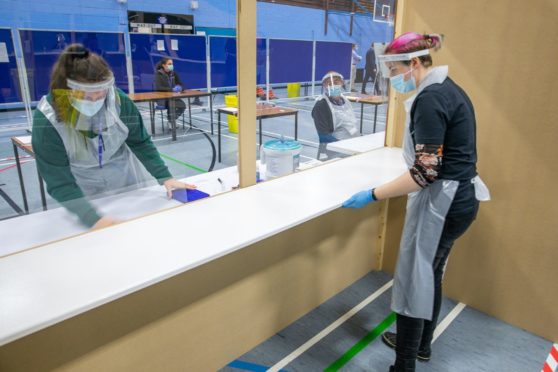 The test centre in operation at the University of Dundee.