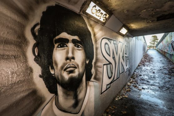 The mural of Maradona.
