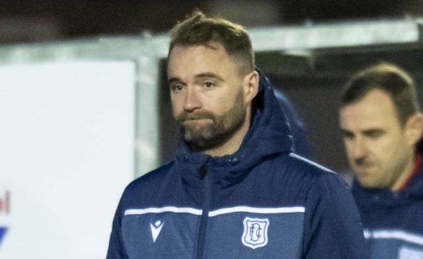 AYR, SCOTLAND - NOVEMBER 21: Dundee Manager James McPake looks dejected after their defeat in the Scottish Championship 2-0 match between Ayr United and Dundee at Somerset Park, on November 21, 2020, in Ayr, Scotland (Photo by Mark Scates / SNS Group)
