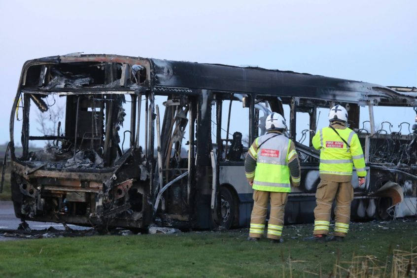 Video Stagecoach investigating after bus catches fire on A92 Evening