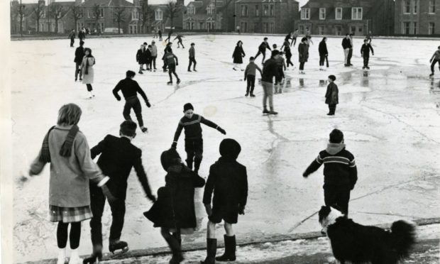 Ice skating at Stobbie Ponds.
