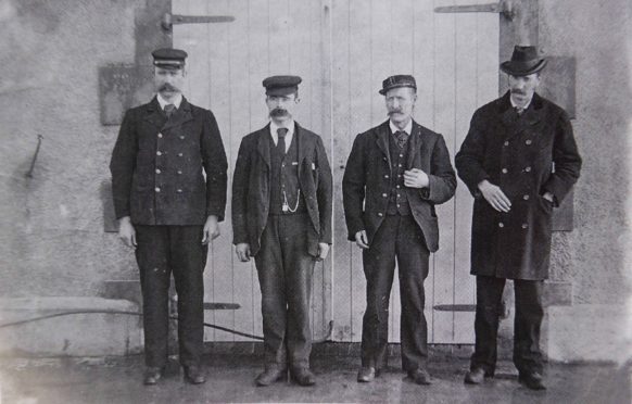 From left: Thomas Marshall, James Ducat and Donald McArthur with NLB Superintendent Robert Muirhead.