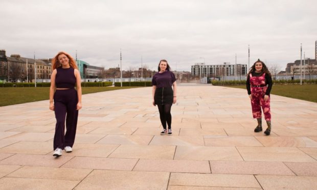 Hannah Watson, Amy Yancouskie and Chelsie Bruce, all students on Kindred Clothing course.
