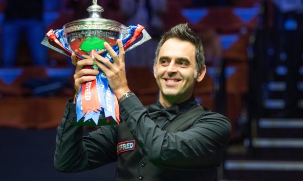 Exclusive Mandatory Credit: Photo by Benjamin Mole/WST/Shutterstock (10745996f) Ronnie O'Sullivan wins the 2020 Snooker World Championship Exclusive - Betfred World Snooker Championship Final, Day Seventeen, Crucible Theatre, Sheffield, UK - 16 Aug 2020