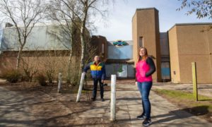 FCFT officials Nicola McBride and Alistair Wilson at Lochside leisure centre.