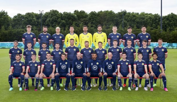 Ready for action. The Scotland EURO 2020 squad are pictured at Rockliffe Park, on June 13