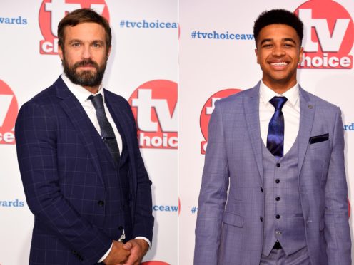 Jamie Lomas and Asan N’jie were at the TV Choice Awards (Matt Crossick/PA)