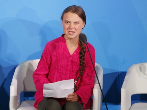 Greta Thunberg addresses the climate action summit in the United Nations General Assembly (Jason DeCrow/AP)