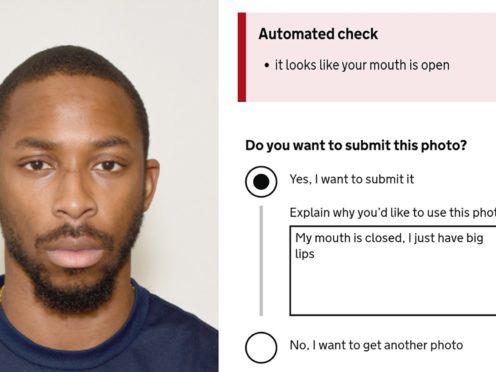 Joshua Bada, who was stunned when the automated photo checker on the passport renewal website mistook his lips for an open mouth (PA)