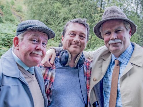 Still Game stars Ford Kiernan and Greg Hemphill with director Michael Hines (BBC Studios/Alan Peebles/PA)