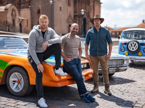 Top Gear hosts Freddie Flintoff, Chris Harris and Paddy McGuinness (Lee Brimble/BBC)