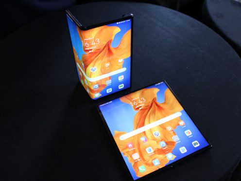 The new Huawei Mate Xs foldable smartphone (Martyn Landi/PA)
