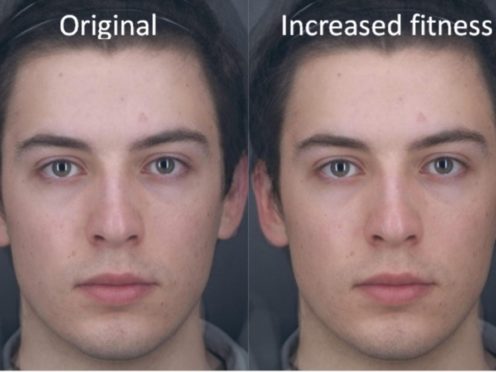 Researchers created an image simulating the change in skin colour (Professor David Perrett/PA)