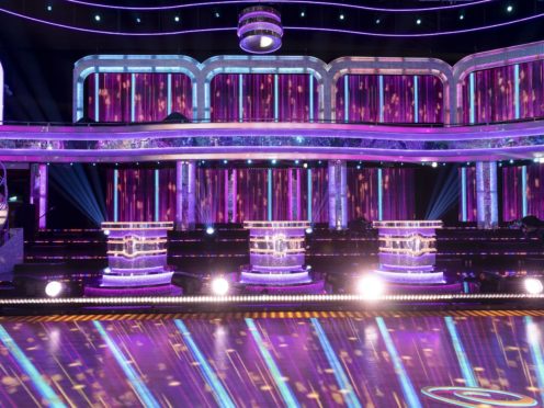 The socially distanced desks for the judges on the new series of Strictly Come Dancing (Guy Levy/PA)