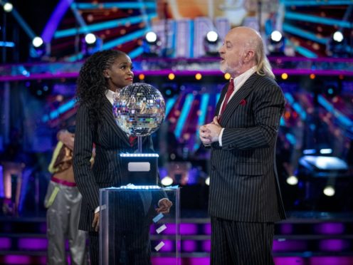 Bill Bailey and Oti Mabuse at the Strictly Come Dancing final (Guy Levy/PA)