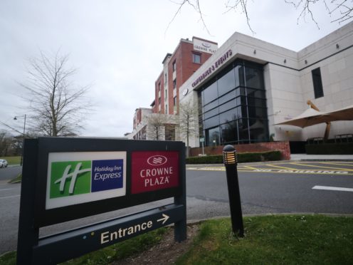 The Crowne Plaza Hotel in Santry near Dublin Airport, which will be used as a Covid-19 quarantine hotel for air travellers arriving into Ireland (Niall Carson/PA)